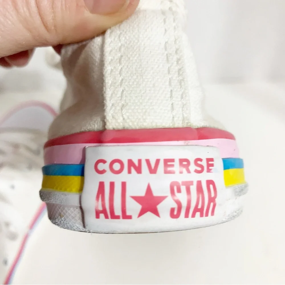 Converse Chuck Taylor All Star Canvas Sneakers Rainbow Stripes Size 3 Big Kids